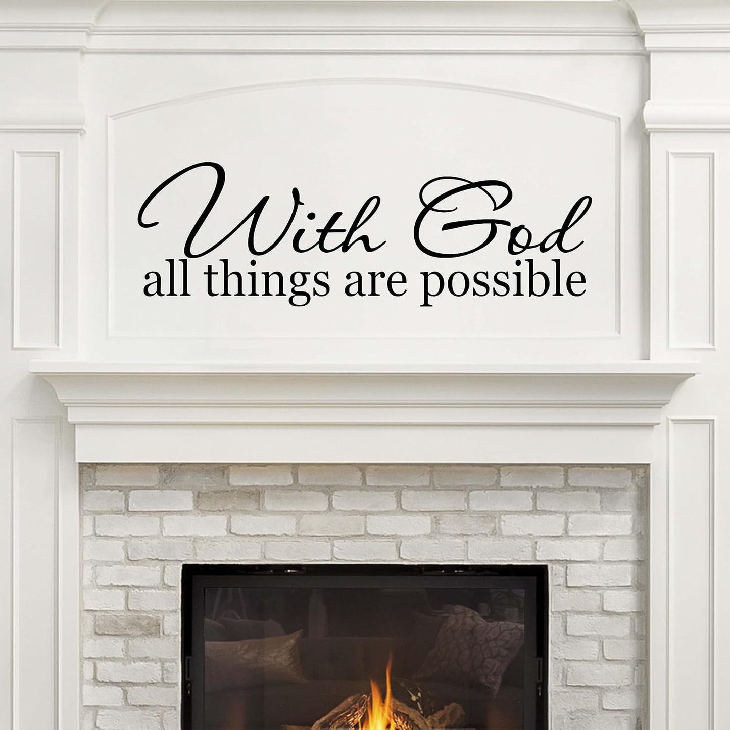 With God All Things Are Possible Wall Decal | Christian Wall Decor | Christian Wall Decal | Made in America | Black