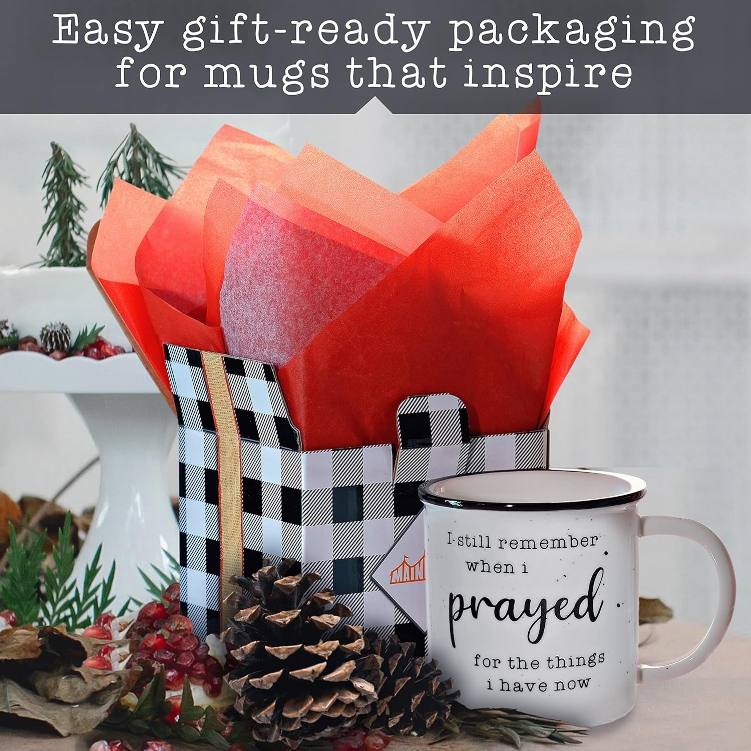 I Remember When I Prayed for the Things That I Have Now 11 Ounces Ceramic Coffee Mug, Inspirational Sayings Farmhouse Christian Mug Gift Ideas Coffee Mugs