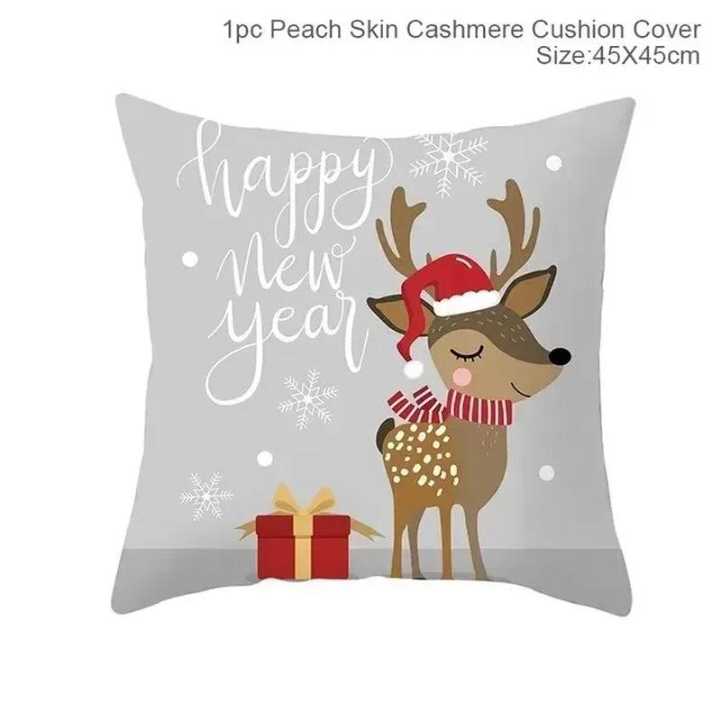 45Cm Christmas Cushion Cover Pillowcase 2025 Christmas Decorations for Home Ornament Xmas New Year Christmas Decor 2026 Noel