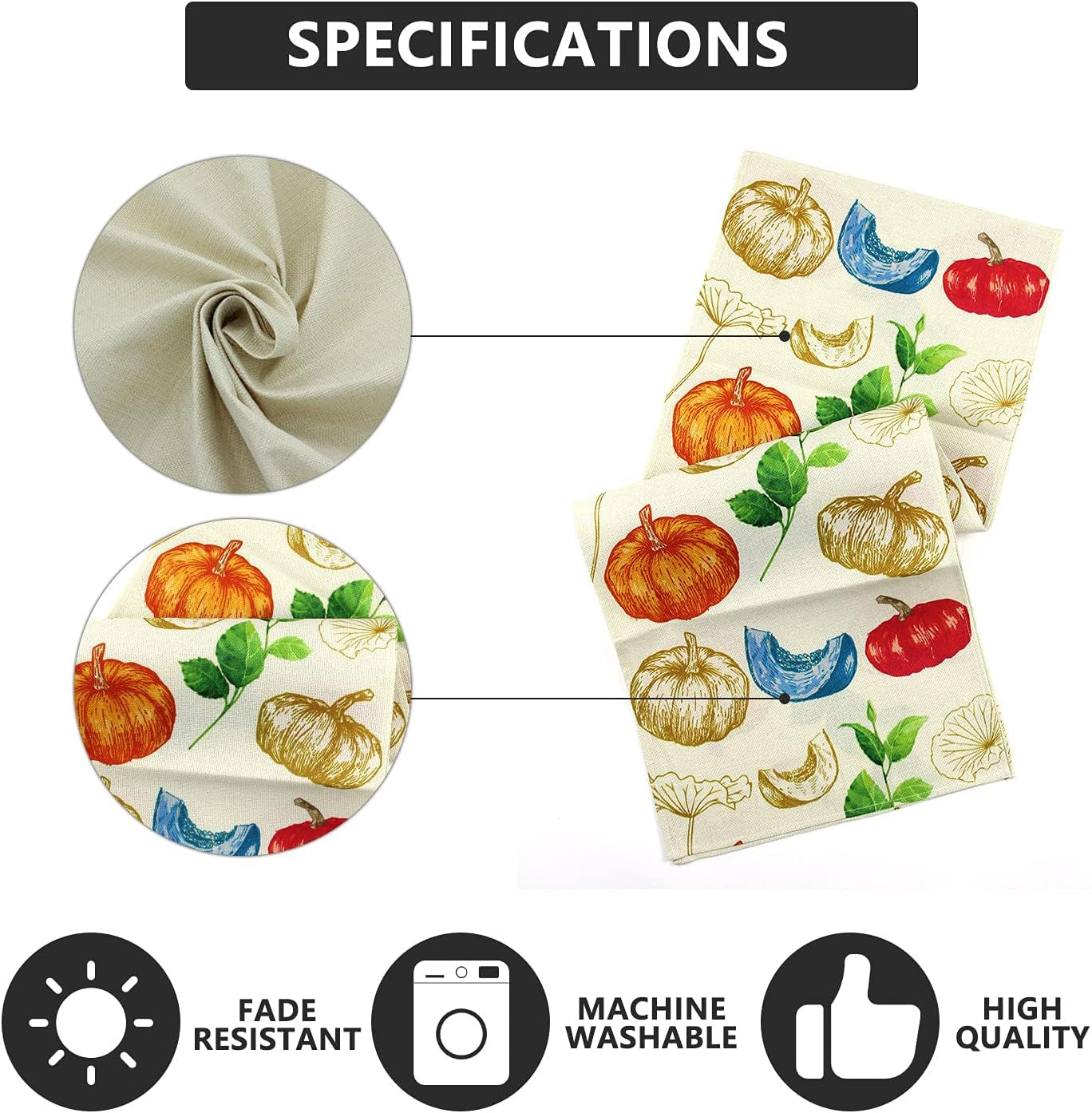 Thanksgiving Runner for Table, Thanksgiving Table Runner Blue Pumpkin Decor Thanksgiving Table Decor for Kitchen Dining Indoor Outdoor Activities (13" X 36")