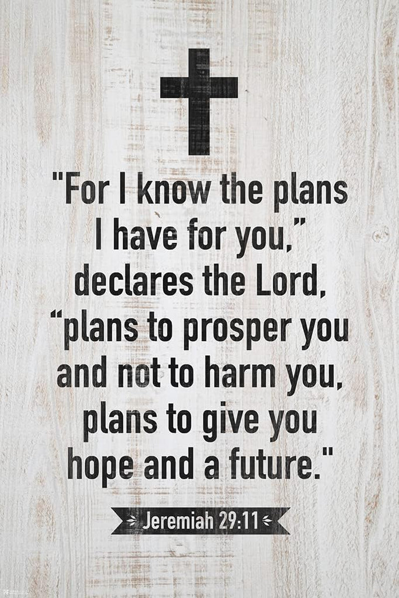 The Lord Has Plans for You Jeremiah 29 11 Bible Quote Spiritual Decor Motivational Poster Bible Verse Christian Wall Decor Inspirational Art Scripture Decor Cool Wall Art Print Poster 12X18