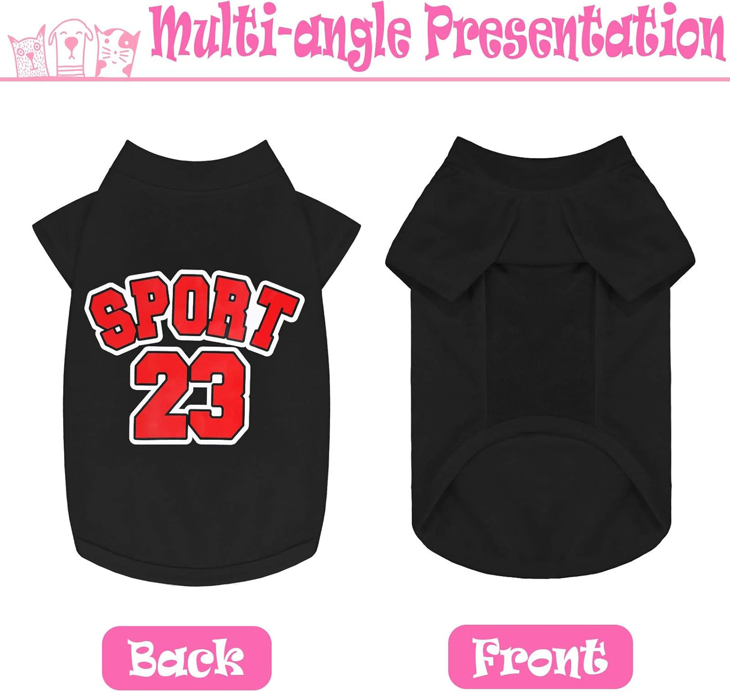 3 Pieces Dog Shirts Pet Shirts Pet Puppy Apparel Sweatshirt Elastic Breathable Dog T-Shirts for Small to Medium Dogs Puppy (M)