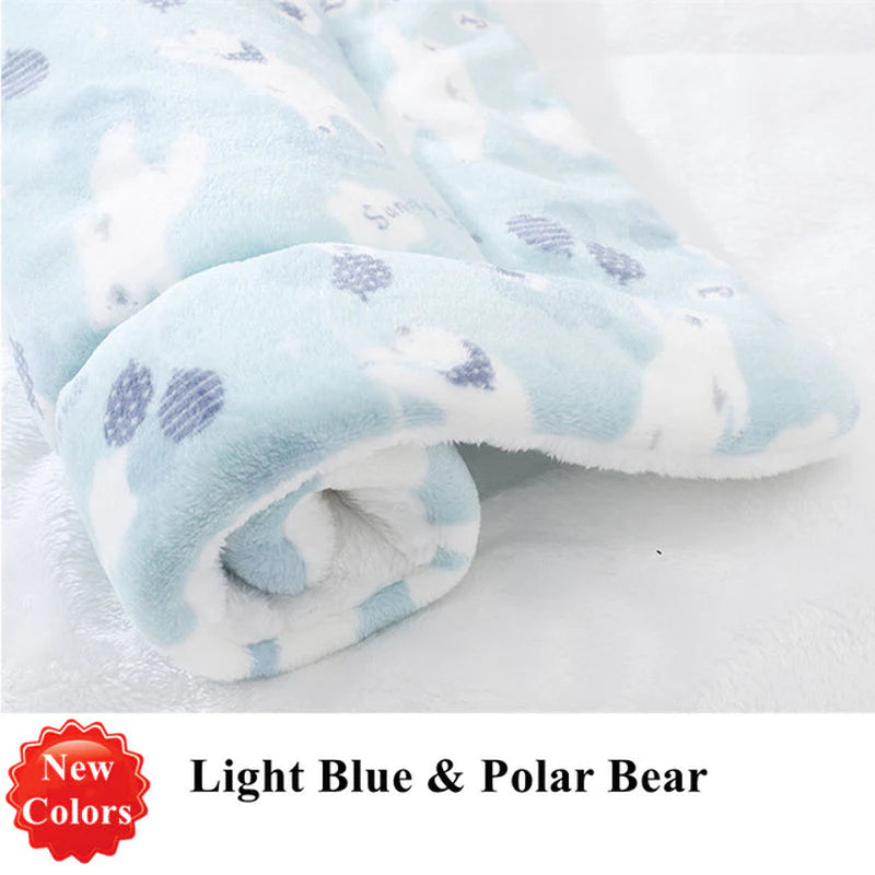 Soft Flannel Thickened Pet Soft Fleece Pad Pet Blanket Bed Mat for Puppy Dog Cat Sofa Cushion Home Rug Keep Warm Sleeping Cover