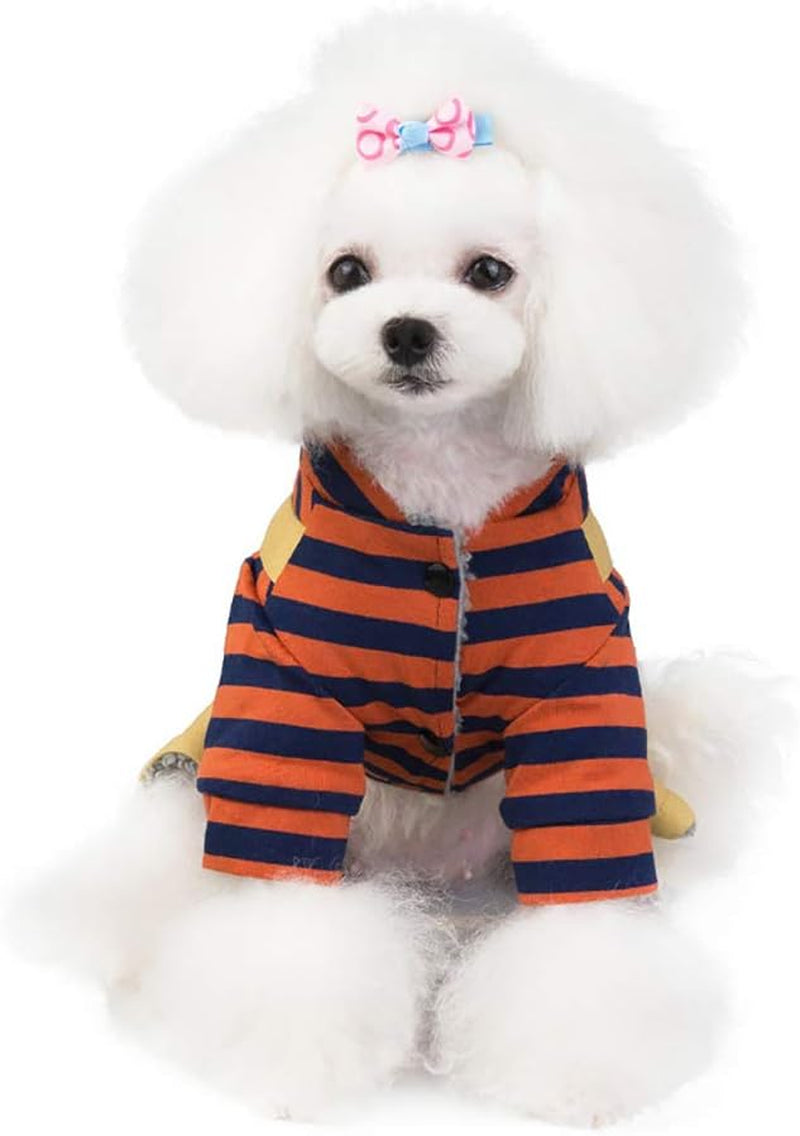 Dog Coat Dog Clothes Hoodies, Medium (M), Orange, Cotton/Fleece Blend, Snowproof & Anti-Wind, 4 Legs, Small & Medium Dogs & Cats
