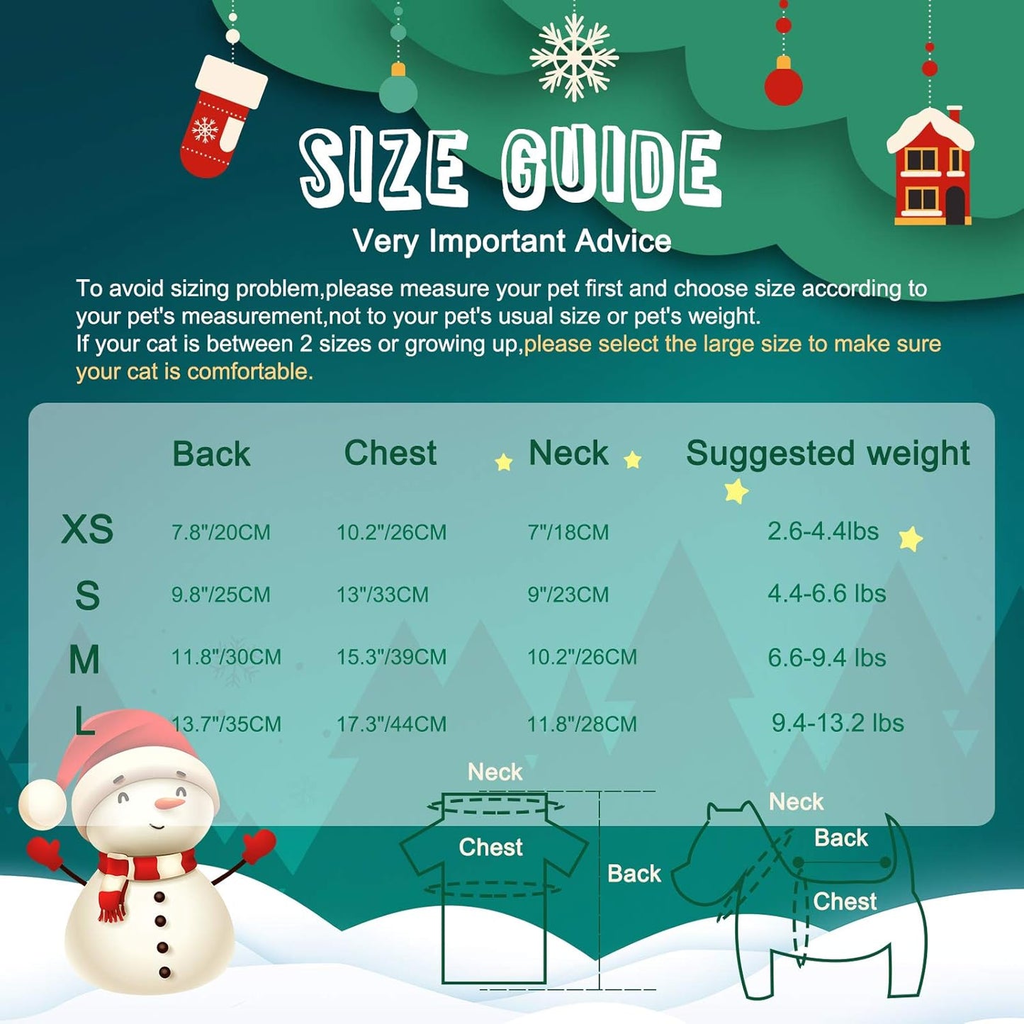 2 Pack Christmas Dog Shirts - Printed Puppy Shirt Pet T-Shirt Cute Dog Clothing for Small Dogs and Cats Christmas Cosplay Pet Apparel L