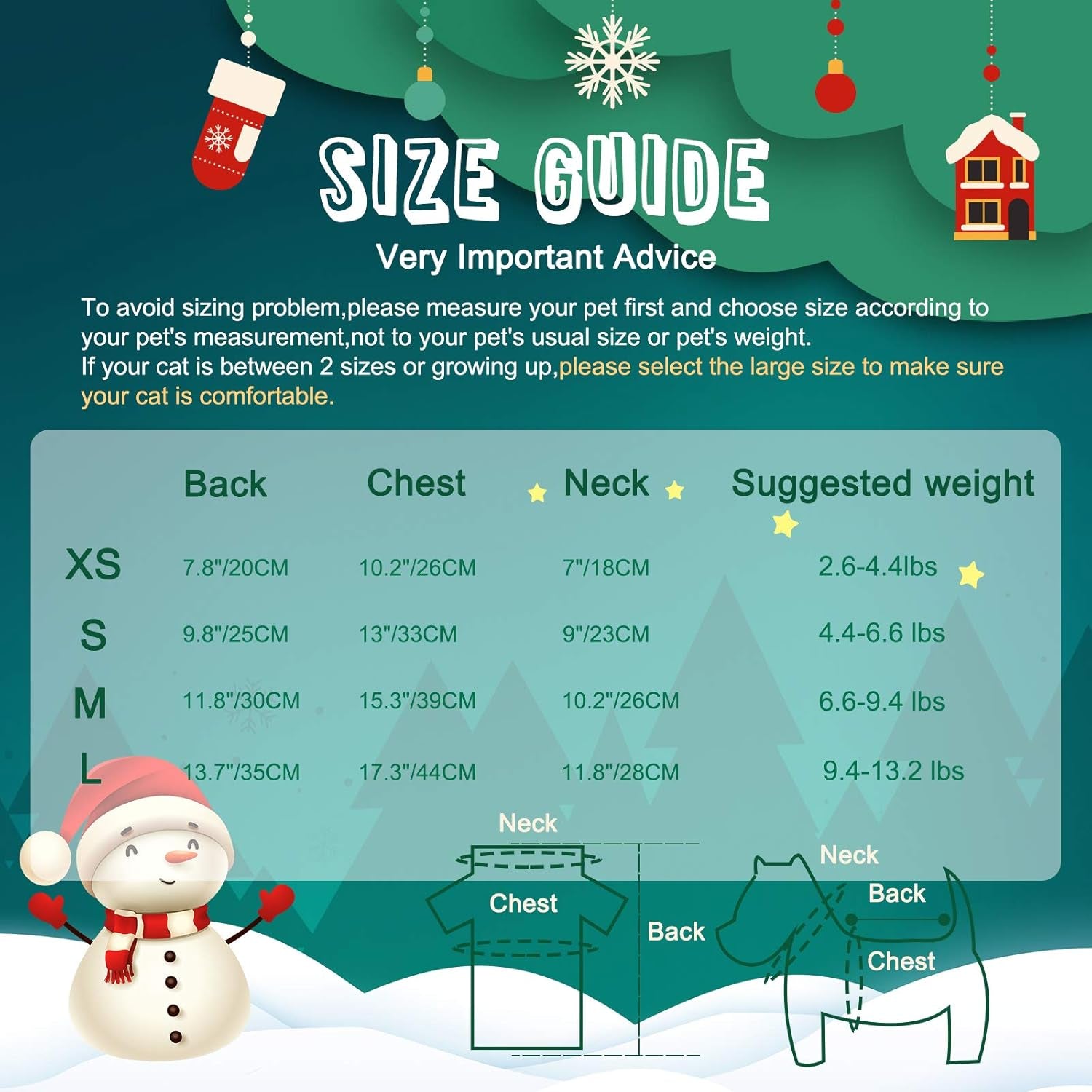 2 Pack Christmas Dog Shirts - Printed Puppy Shirt Pet T-Shirt Cute Dog Clothing for Small Dogs and Cats Christmas Cosplay Pet Apparel L