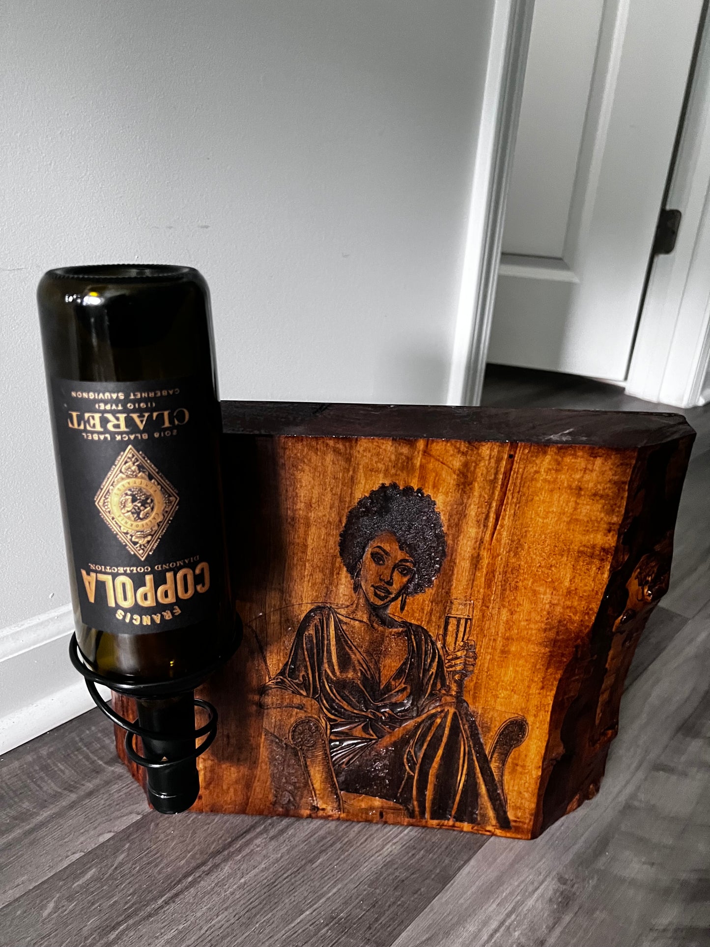 Rustic Live Edge Wine Bottle Stand