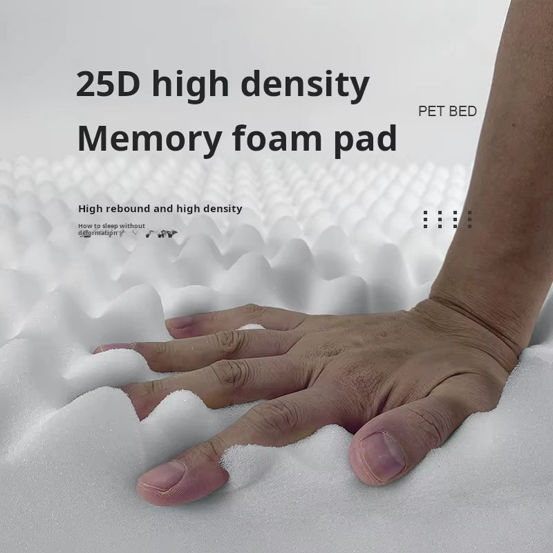 Orthopedic Memory Foam Dog Bed Velvet Pet Mat Thick Warm Breathable Waterproof Non-Slip Removable Cover Featuring Animal Pattern