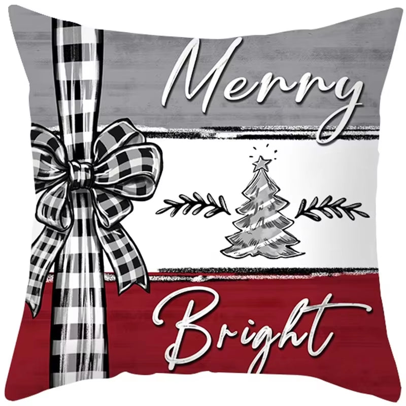 45Cm Christmas Cushion Cover Pillowcase 2025 Christmas Decorations for Home Ornament Xmas New Year Christmas Decor 2026 Noel