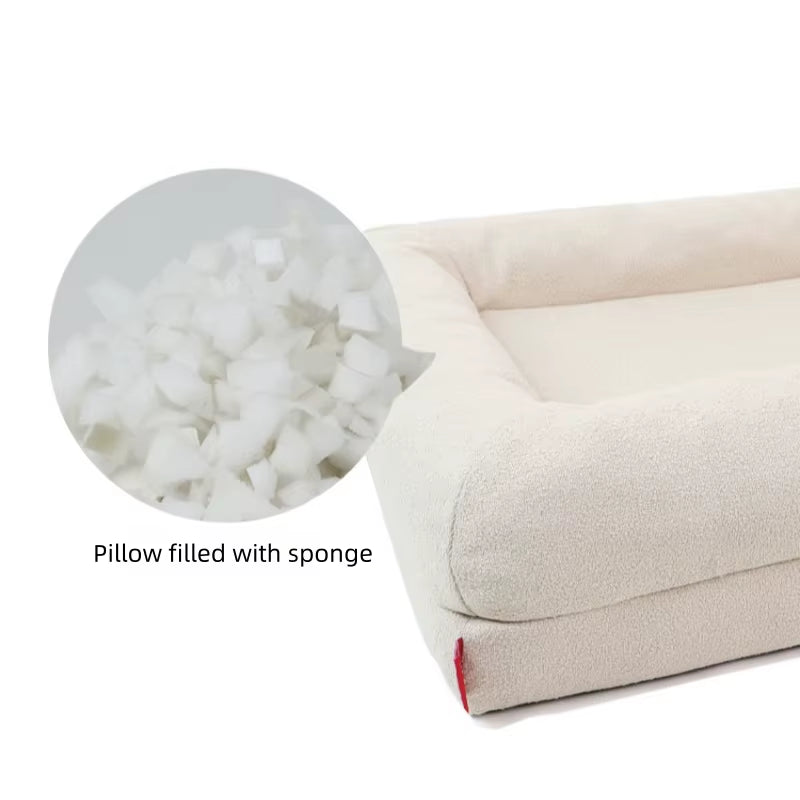 Orthopedic Memory Foam Dog Bed Velvet Pet Mat Thick Warm Breathable Waterproof Non-Slip Removable Cover Featuring Animal Pattern