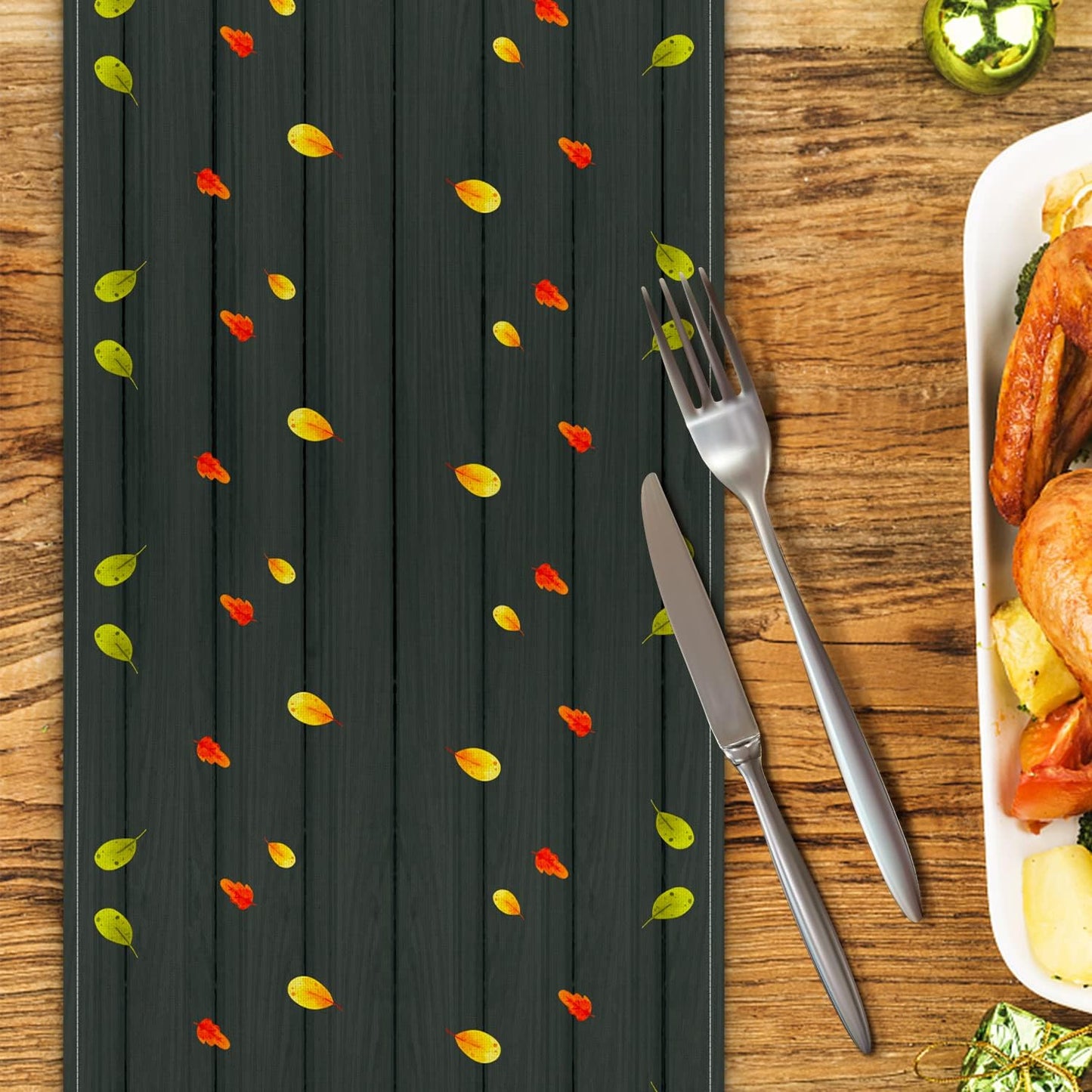 Thanksgiving Table Runner, Fall Table Runner Thanksgiving Decorations Gnome Pumpkin Thanksgiving Table Decorations for Indoor Outdoor Thanksgiving Party Dining Table Decor (13" X 90")