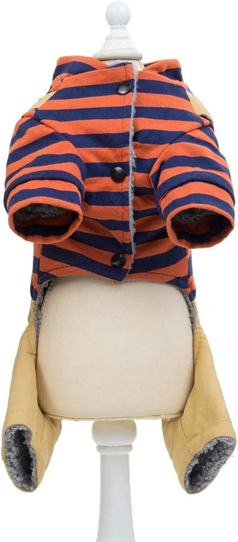 Dog Coat Dog Clothes Hoodies, Medium (M), Orange, Cotton/Fleece Blend, Snowproof & Anti-Wind, 4 Legs, Small & Medium Dogs & Cats