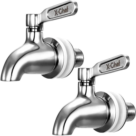 2 PCS Beverage Spigots Beverage Dispenser Spigot Replacement Stainless Steel Spigot for Glass Jar & Drink Dispenser