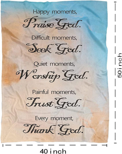 Christian Scripture Blanket Spiritual Gifts for Women Religious Throw Blanket with Bible Verse Inspirational Healing Thoughts Gifts for Women Men Pastor Appreciation Christmas Blanket Gifts