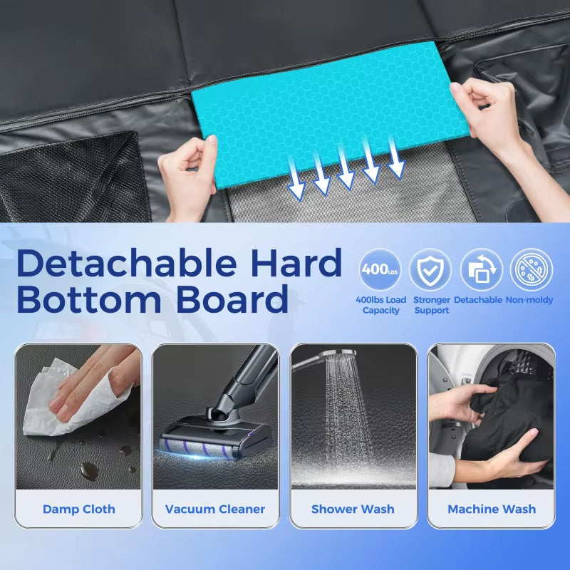 100% Waterproof PU Leather Dog Car Seat Cover for Back Seat with Hard Bottom Pet Backseat Cover Vehicle-Mounted Doghouse