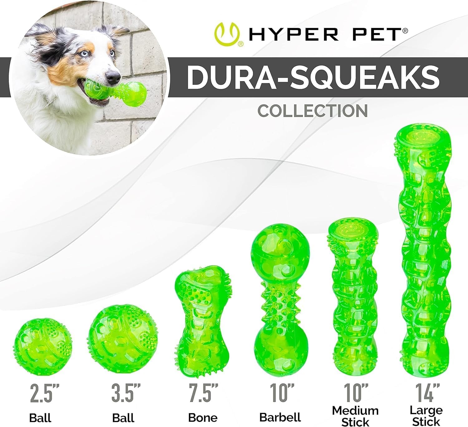 Durasqueak Dog Ball Toy, Interactive, Floats, Squeaks, Dog Balls for Fetching, Alternative to Traditional Tennis Balls - for All Breeds