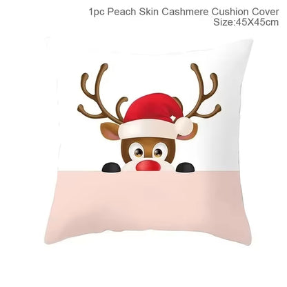 45Cm Christmas Cushion Cover Pillowcase 2025 Christmas Decorations for Home Ornament Xmas New Year Christmas Decor 2026 Noel