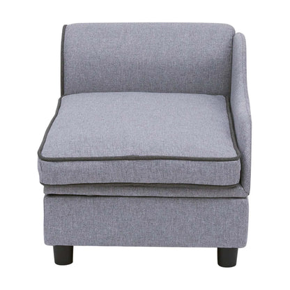 Ivan Chaise Lounge Dog Bed with Storage for Pets up to 66 Lbs, Gray