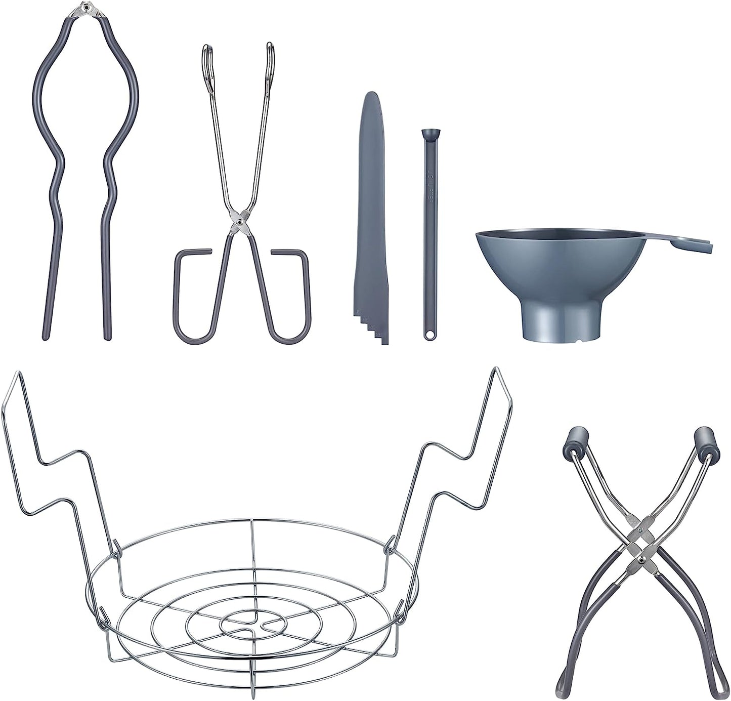 7 Pieces Premium Stainless Steel Canning Set Starter Kit W/Rack. No Rust, Extra Stability. BULK PACKS (Canning Set)