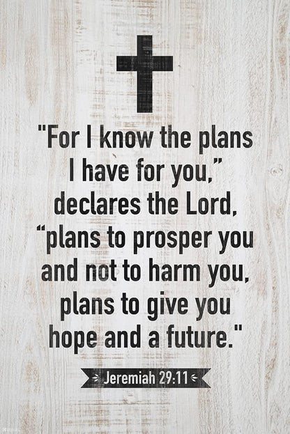 The Lord Has Plans for You Jeremiah 29 11 Bible Quote Spiritual Decor Motivational Poster Bible Verse Christian Wall Decor Inspirational Art Scripture Decor Cool Wall Art Print Poster 12X18