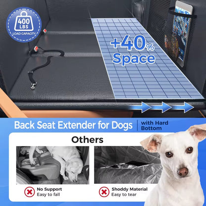 100% Waterproof PU Leather Dog Car Seat Cover for Back Seat with Hard Bottom Pet Backseat Cover Vehicle-Mounted Doghouse