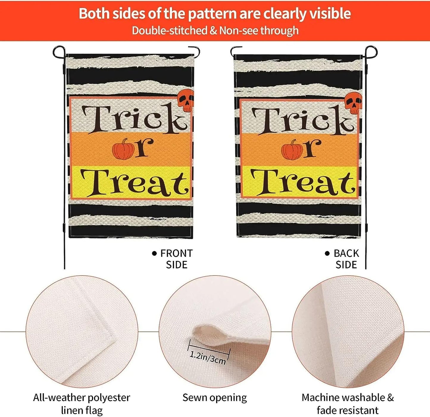 4 Pcs Garden Flags 12X18 Double Sided Seasonal Halloween Fall Thanksgiving Christmas Garden Yard Flags Signs Set for outside Decorations