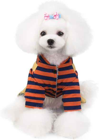 Dog Coat Dog Clothes Hoodies, Medium (M), Orange, Cotton/Fleece Blend, Snowproof & Anti-Wind, 4 Legs, Small & Medium Dogs & Cats