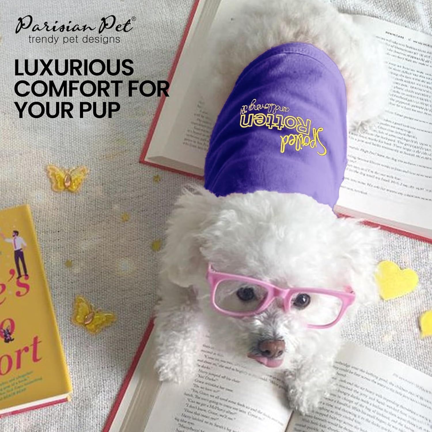 Dog T-Shirt - Embroidered Spoiled Rotten Dog Clothes - 100% Cotton, Sleeveless Pet Vest - Machine Washable Shirt for Large Dogs L