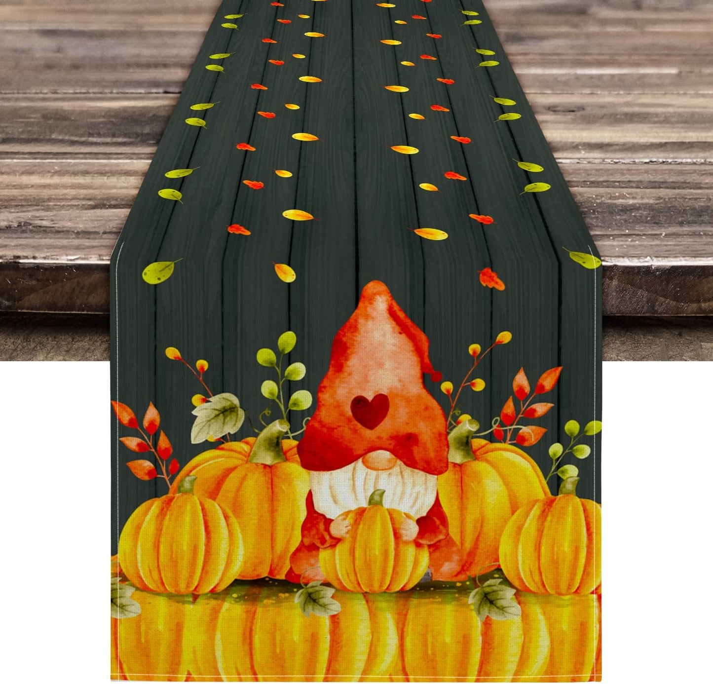 Thanksgiving Table Runner, Fall Table Runner Thanksgiving Decorations Gnome Pumpkin Thanksgiving Table Decorations for Indoor Outdoor Thanksgiving Party Dining Table Decor (13" X 90")