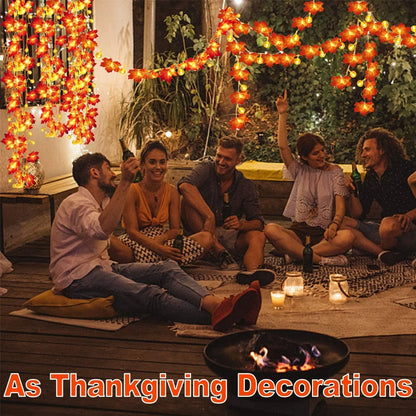 "Thanksgiving String Lights, Thanksgiving Pumpkin Lights Decorations Maple Fall String Lights,  3 Pack Thanksgiving Fall Lights 30 Ft 60 Led Waterproof"