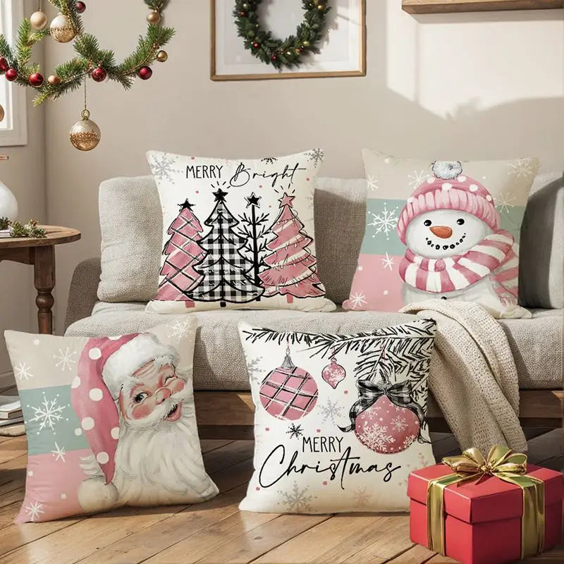 45Cm Christmas Cushion Cover Pillowcase 2025 Christmas Decorations for Home Ornament Xmas New Year Christmas Decor 2026 Noel