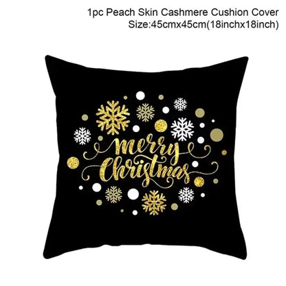 45Cm Christmas Cushion Cover Pillowcase 2025 Christmas Decorations for Home Ornament Xmas New Year Christmas Decor 2026 Noel