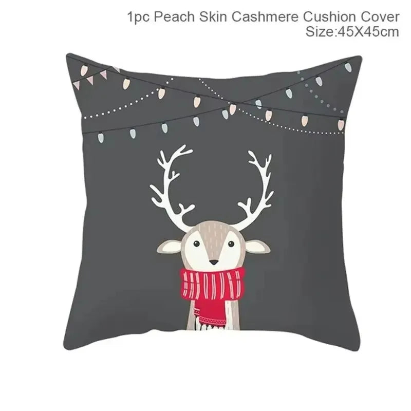 45Cm Christmas Cushion Cover Pillowcase 2025 Christmas Decorations for Home Ornament Xmas New Year Christmas Decor 2026 Noel