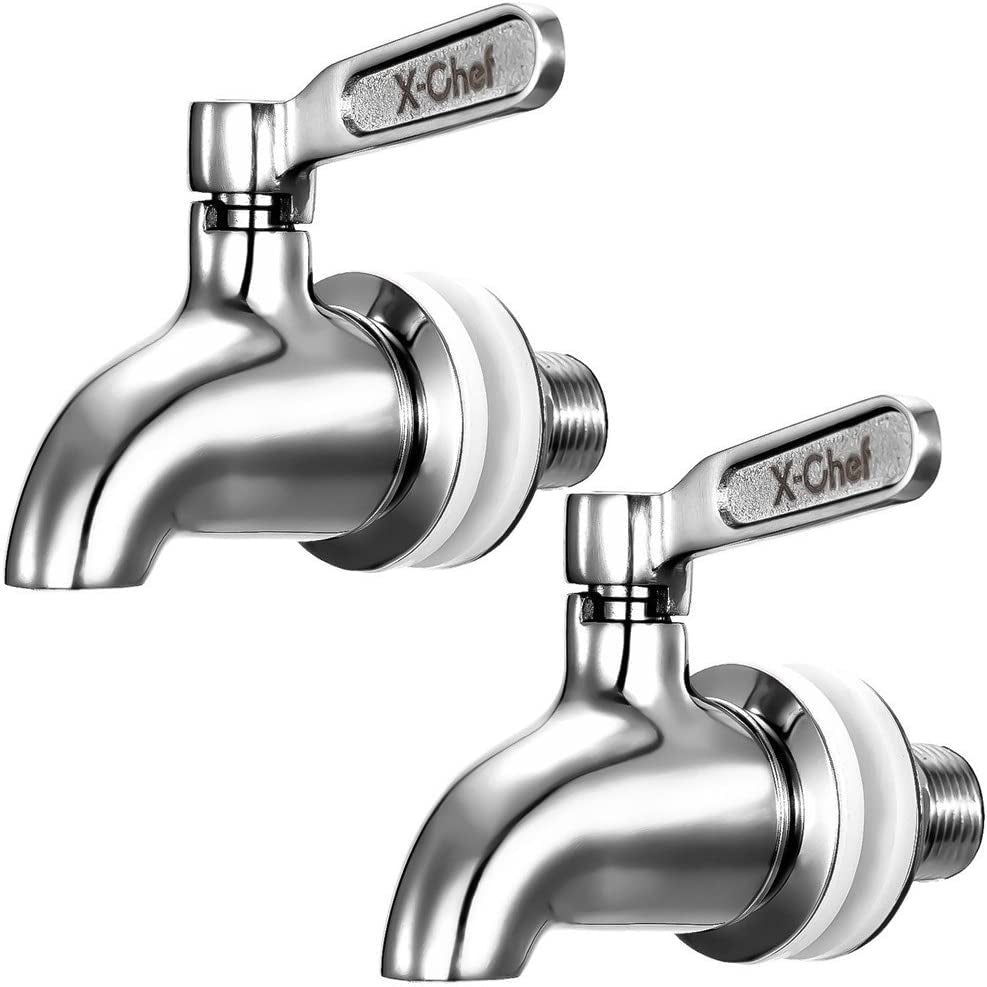 2 PCS Beverage Spigots Beverage Dispenser Spigot Replacement Stainless Steel Spigot for Glass Jar & Drink Dispenser