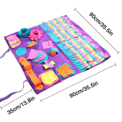 Furryforest Washable Snuffle Smelling Mats for Pet Dogs Anti-Slip Nose Training Blanket Sniffing Pads Dog Puzzle Toys